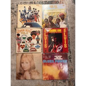 Bundle Lot of Six (6) Assorted Vinyl Records: Elvis, Barbara Streisand, Gene